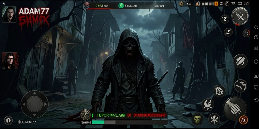 Tampilan menakutkan dari gameplay ADAM77 yang penuh ketegangan.