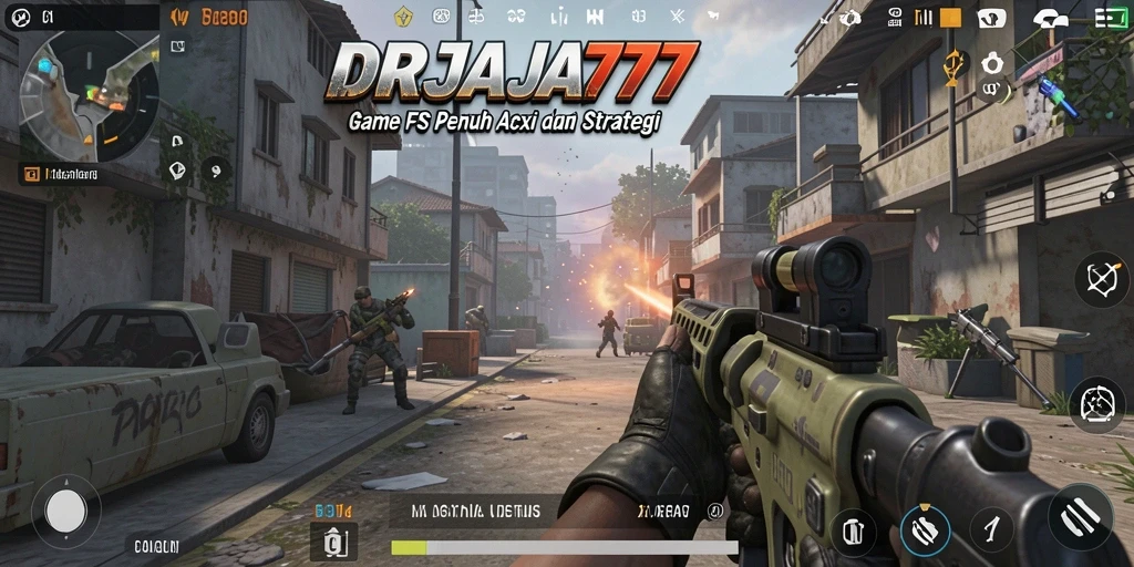 Screenshot gameplay DRAJA777, menunjukkan aksi tembak-menembak mendebarkan.