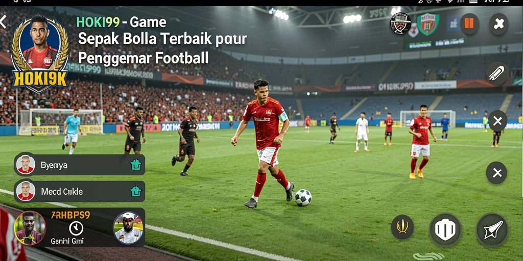Tampilan gameplay HOKI99 yang menakjubkan dengan aksi sepak bola seru.