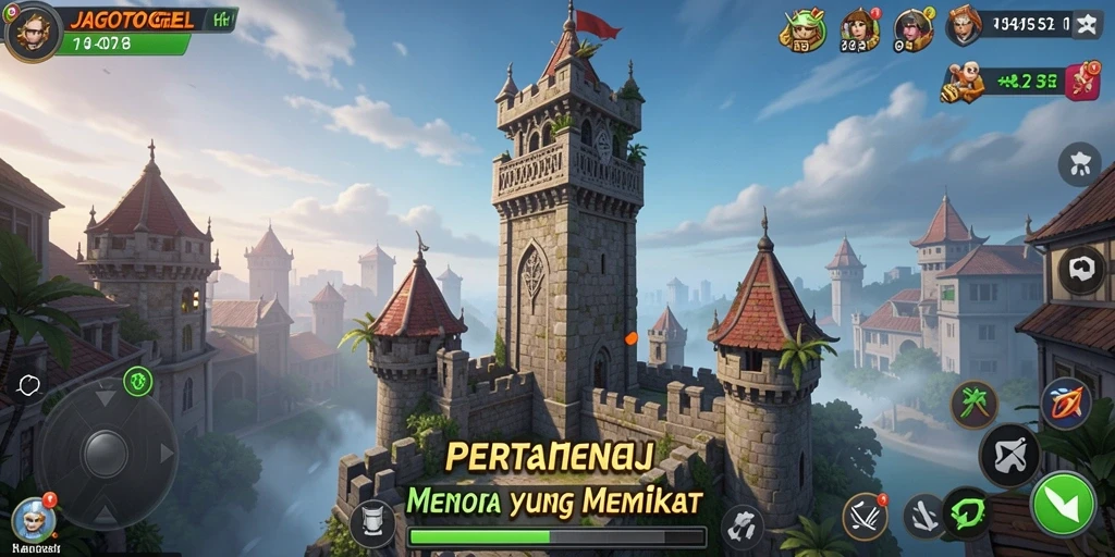 Tangkapan layar gameplay JAGOTOGEL menampilkan strategi Tower Defense yang seru.