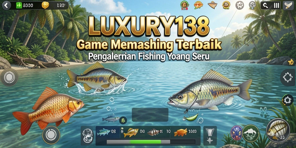 Screenshot gameplay LUXURY138 menampilkan aksi memancing yang seru.