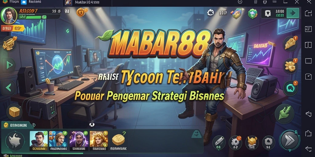 Tampilan gameplay seru dalam MABAR88 yang menggambarkan dunia bisnis.