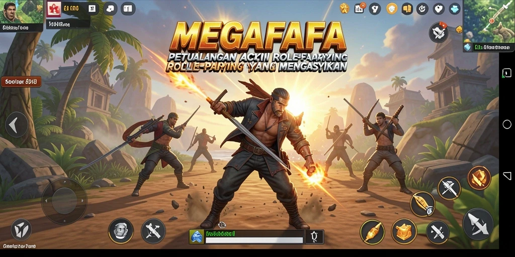 Tampilan permainan MEGAFAFA yang menakjubkan dan penuh aksi.