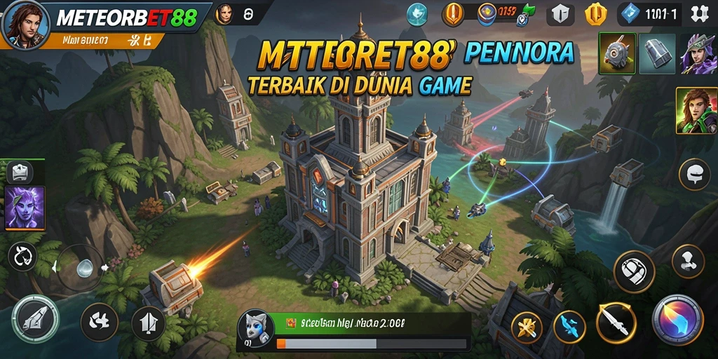 Tampilan gameplay METEORBET88 dalam aksi Tower Defense.