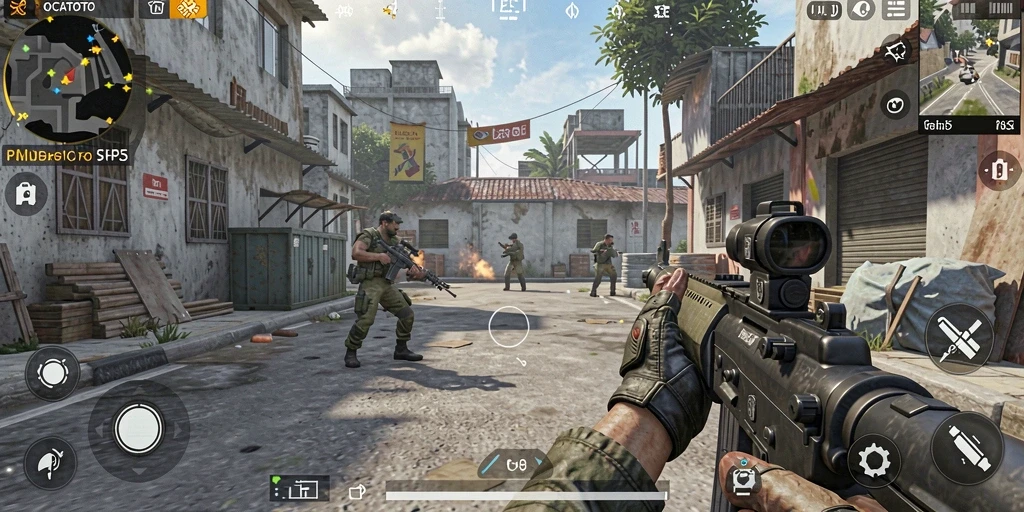 Screenshot permainan OCATOTO dengan aksi menegangkan dalam FPS.