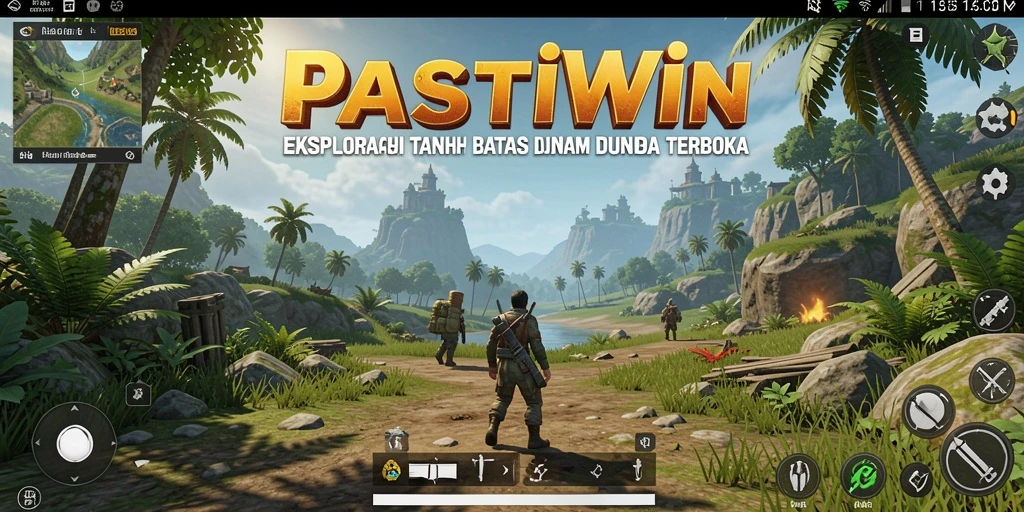 Tangkapan layar menampilkan karakter menjelajahi dunia terbuka PASTIWIN.