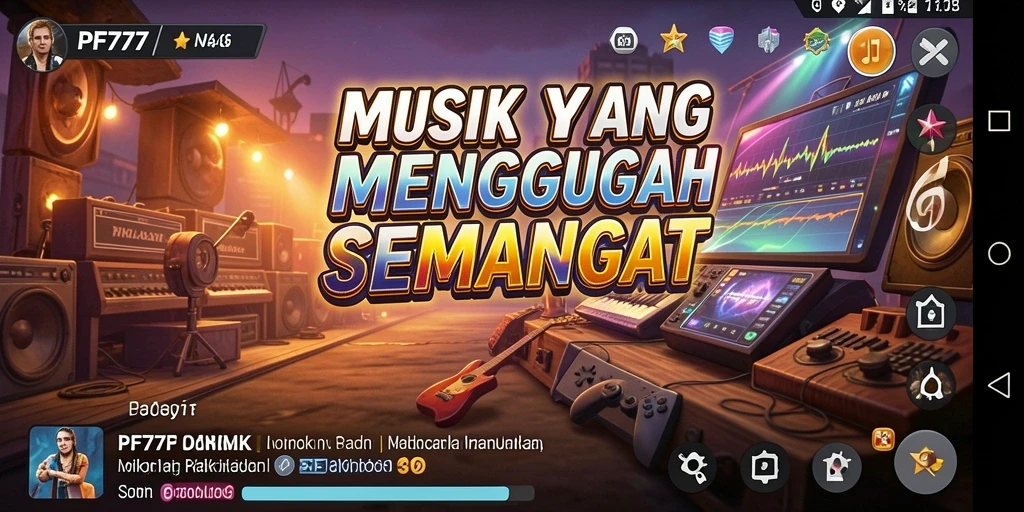 Tampilan menarik gameplay PF777 dengan interaksi musik yang seru.