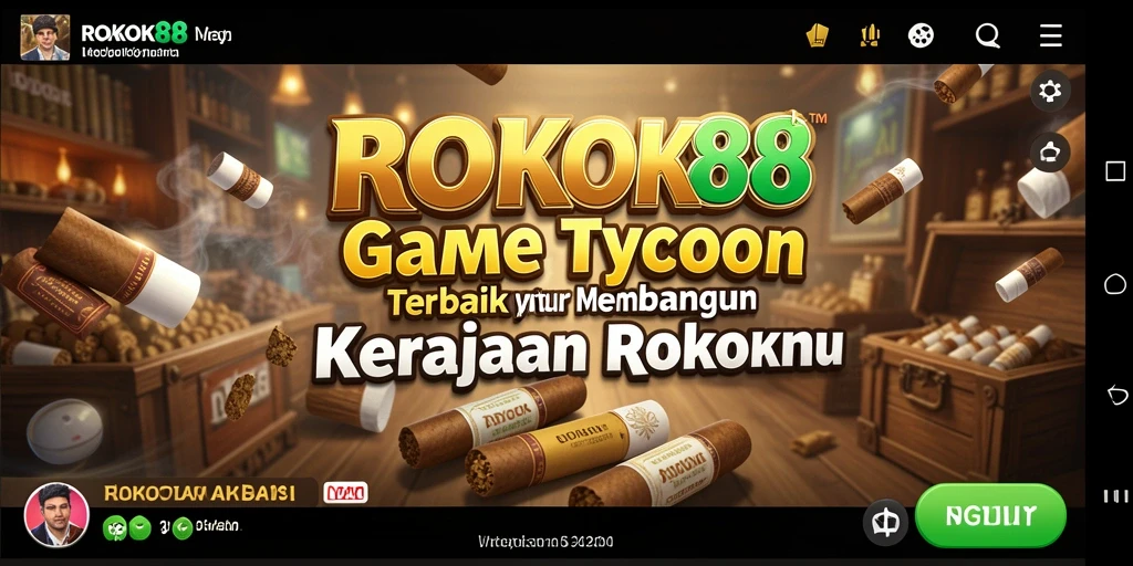 Tampilan gameplay ROKOK88 dengan elemen Tycoon yang seru.