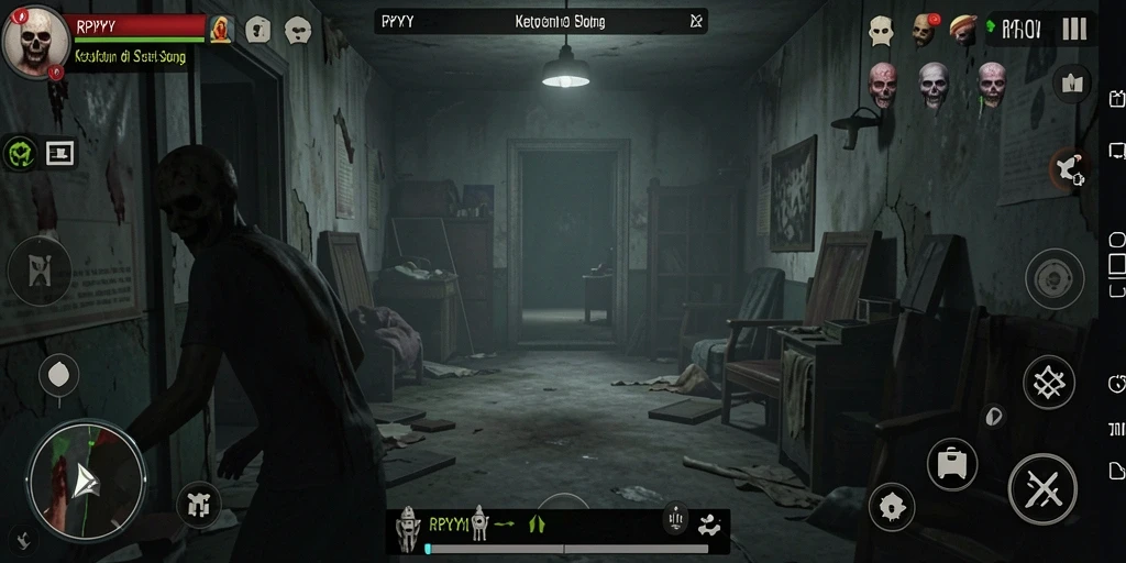 Screenshot RPYYY menyoroti suasana mencekam di gameplay Horror.