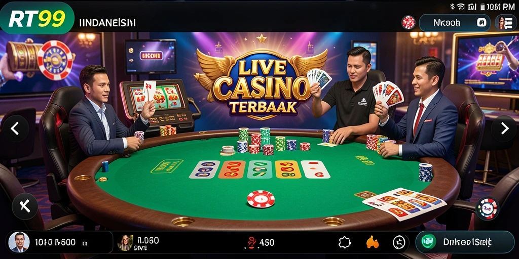 Tampilan menarik dari gameplay Live Casino di RT99.