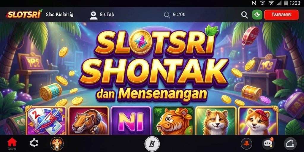 Screenshot permainan SLOTSRI dengan tampilan slot yang menarik.