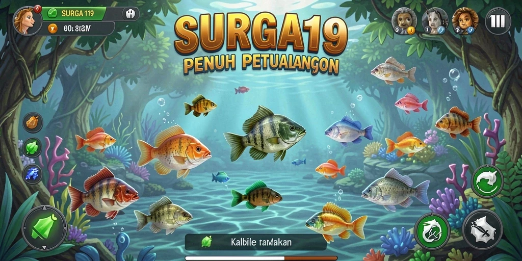 Screenshot gameplay SURGA19 menampilkan suasana memancing yang menakjubkan.