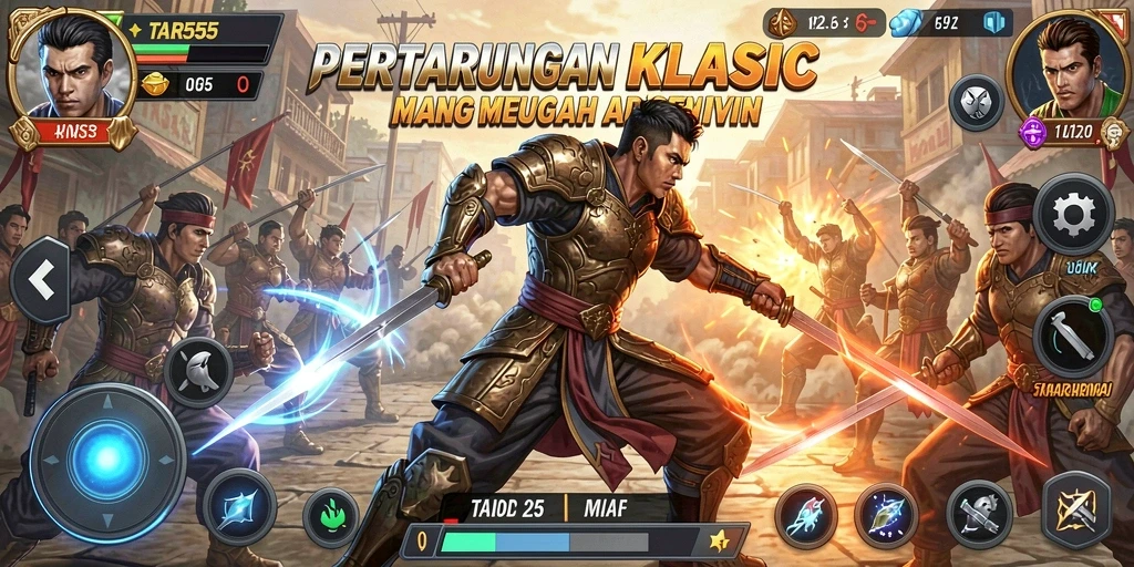Screenshot TAR555 menampilkan aksi pertarungan yang mendebarkan dan grafis yang menawan.