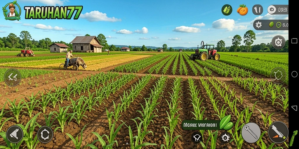Tangkapan layar TARUHAN77 menunjukkan gameplay pertanian yang menyenangkan.