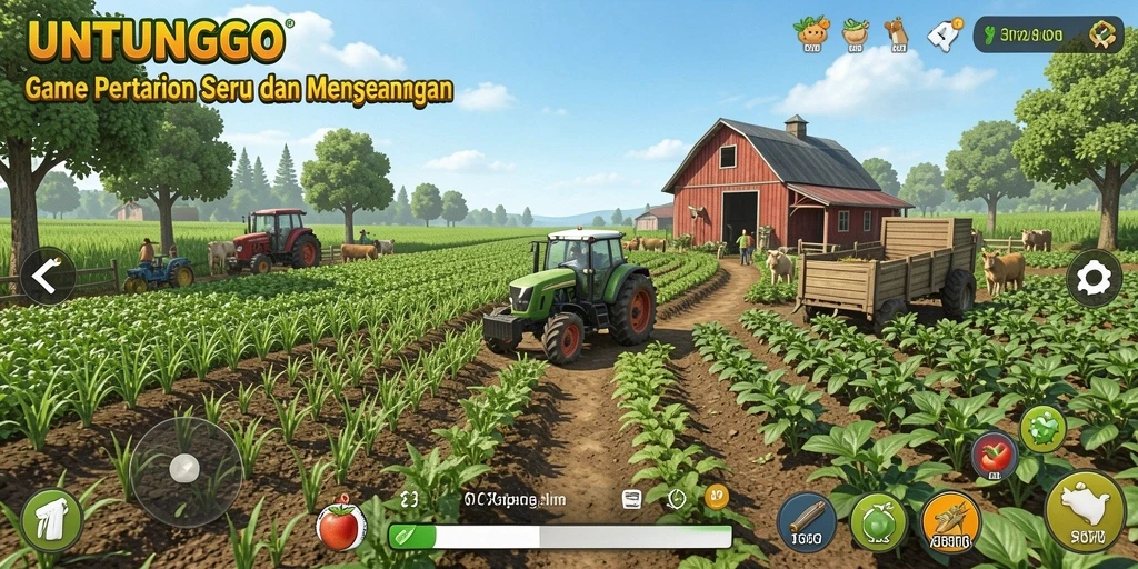 Gambaran gameplay UNTUNGGO yang menarik dalam pertanian.