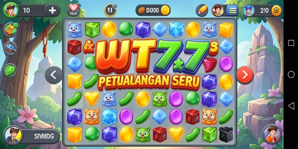 Tampilan gameplay UT77 yang mengasyikkan dalam permainan Match-3.