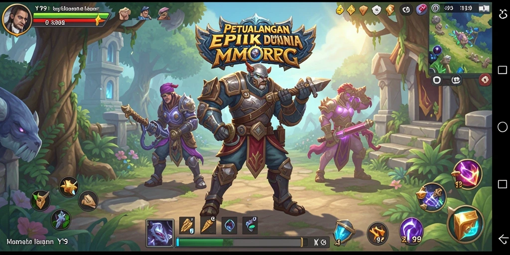 Tampilan gameplay menarik dalam Y89 MMORPG dengan karakter yang beraksi.